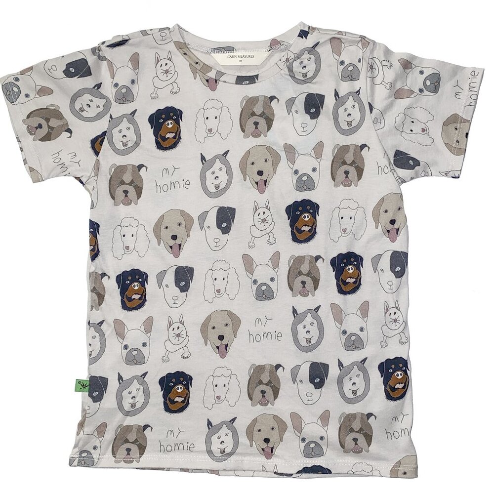 My Homie kids print organic cotton dog lovers t shirt